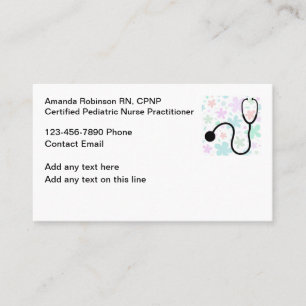 Cartes de visite d'infirmière praticienne en pédia