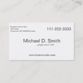 Cartes de visite d'information simple et complète (Dos)