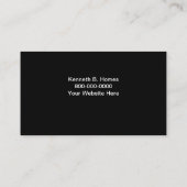 Cartes de visite d'inspection de l'évaluation immo (Dos)