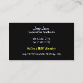 Cartes de visite d'installation de panneau solaire (Dos)