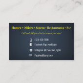 Cartes de visite d'installation des feux de Noël (Dos)