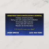 Cartes de visite d'installation des feux de Noël (Dos)