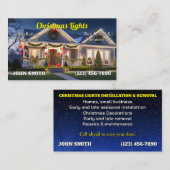 Cartes de visite d'installation des feux de Noël (Devant / Derrière)