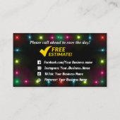 Cartes de visite d'installation des feux de Noël (Dos)