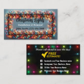 Cartes de visite d'installation des feux de Noël (Devant / Derrière)