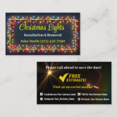 Cartes de visite d'installation des feux de Noël (Devant / Derrière)