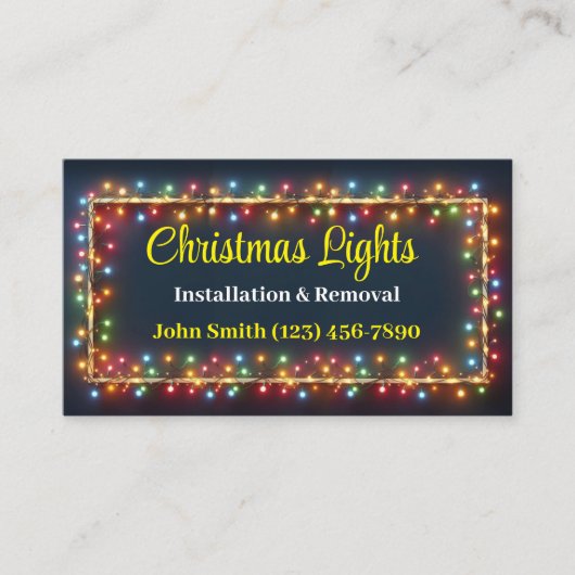 Cartes de visite d'installation des feux de Noël (Devant)