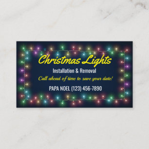 Cartes de visite d'installation des feux de Noël