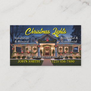 Cartes de visite d'installation des feux de Noël