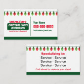 Cartes de visite d'installation des feux de Noël (Devant / Derrière)
