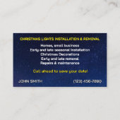 Cartes de visite d'installation des feux de Noël (Dos)