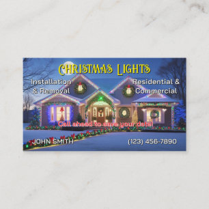 Cartes de visite d'installation des feux de Noël