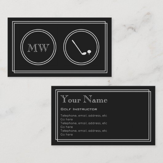 Cartes de visite d'instructeur de golf "de film (Devant / Derrière)