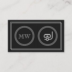 Cartes de visite d'instructeur de plongée "de fil