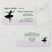 Cartes de visite d'instructeur de professeur/de (Devant / Derrière)