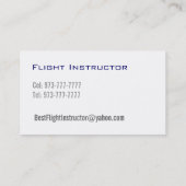 Cartes de visite d'instructeur de vol (Dos)