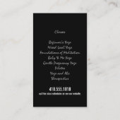 Cartes de visite d'instructeur de yoga (Dos)