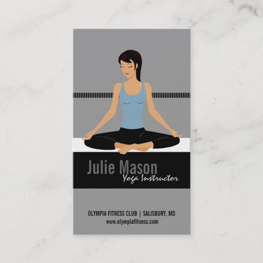Cartes de visite d'instructeur de yoga (Devant)