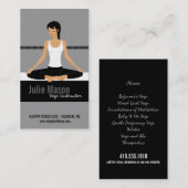 Cartes de visite d'instructeur de yoga (Devant / Derrière)