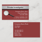 Cartes de visite d'investigateur privé (Devant / Derrière)