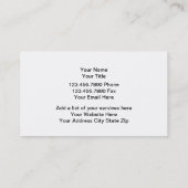 Cartes de visite d'investigateur privé (Dos)