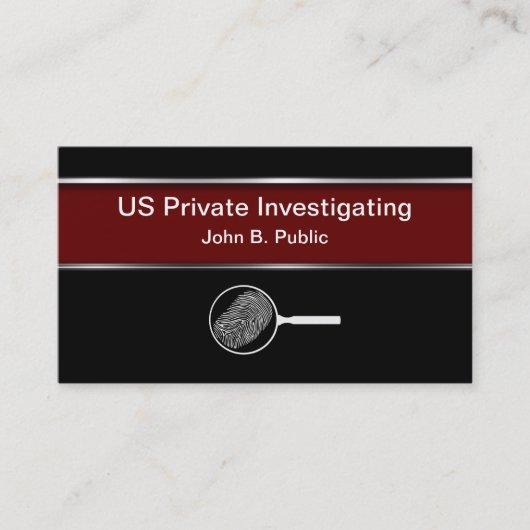Cartes de visite d'investigateur privé (Devant)