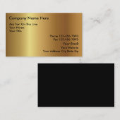 Cartes de visite d'investissement d'or (Devant / Derrière)