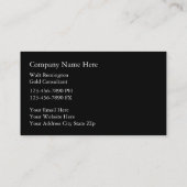 Cartes de visite d'investissement d'or (Dos)