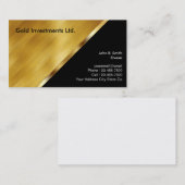 Cartes de visite d'investissement d'or (Devant / Derrière)