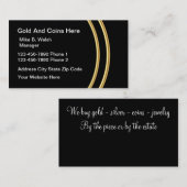 Cartes de visite D'Investissement En Or Et Pièces (Devant / Derrière)