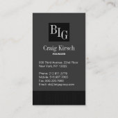 Cartes de visite d'investisseur (Dos)