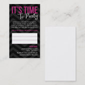 Cartes de visite d'invitation de partie (Devant / Derrière)