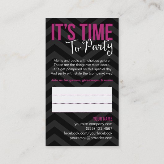 Cartes de visite d'invitation de partie (Devant)