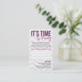 Cartes de visite d'invitation de partie (Debout devant)