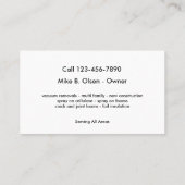 Cartes de visite d'isolation (Dos)