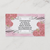 Cartes de visite dodus roses de fleurs (Dos)