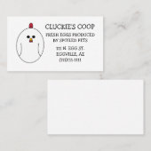 Cartes de visite d'oeufs frais (Devant / Derrière)