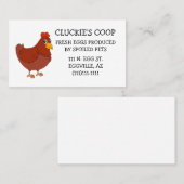 Cartes de visite d'oeufs frais (Devant / Derrière)