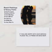 Cartes de visite d'Officiant de mariage (Devant / Derrière)