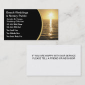 Cartes de visite d'Officiant de mariage (Devant / Derrière)