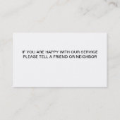 Cartes de visite d'Officiant de mariage (Dos)