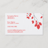 cartes de visite d'oiseaux de fleurs de cerisier (Dos)