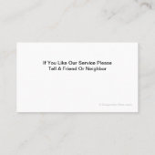 Cartes de visite domestiques (Dos)