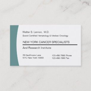 Cartes de visite d'oncologie médicale