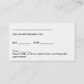 Cartes de visite d'ophtalmologue (Dos)