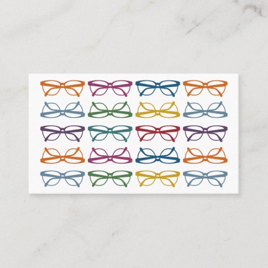 Cartes de visite d'optométrie lunettes (Devant)