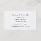 Cartes de visite d'optométriste (Dos)