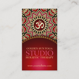 Cartes de visite d'or de rouge de Reiki de yoga