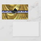 Cartes de visite d'or d'or de piano à queue (Devant / Derrière)