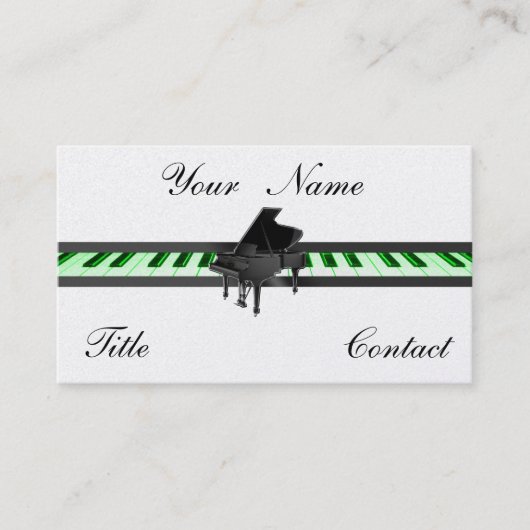 Cartes de visite d'or d'or de piano à queue (Devant)